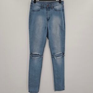 Encore Jeans BRANDI Juniors 13 Blue Slit Knee High Rise Skinny Jeans